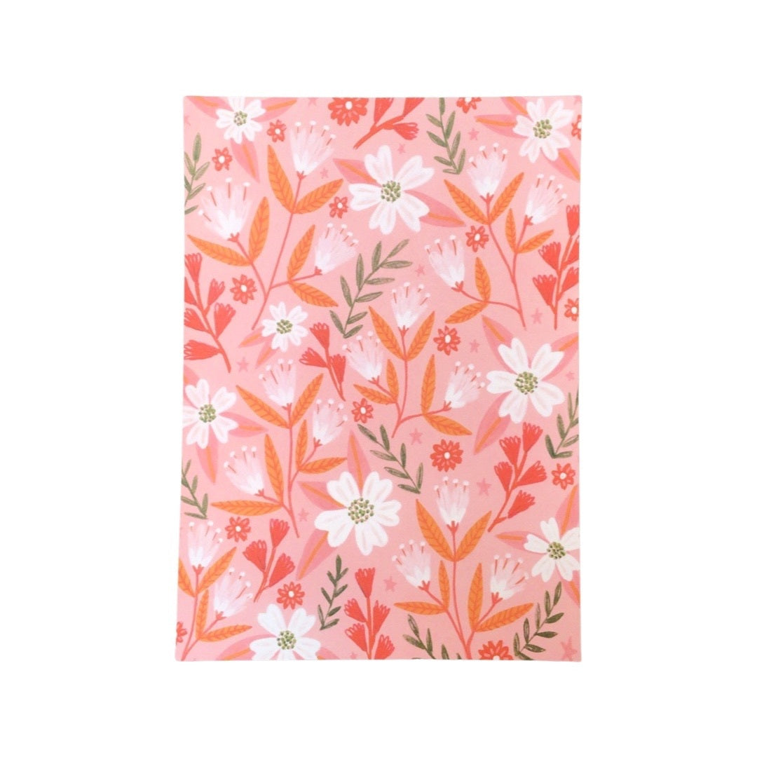 Pink and Orange Floral Postcard