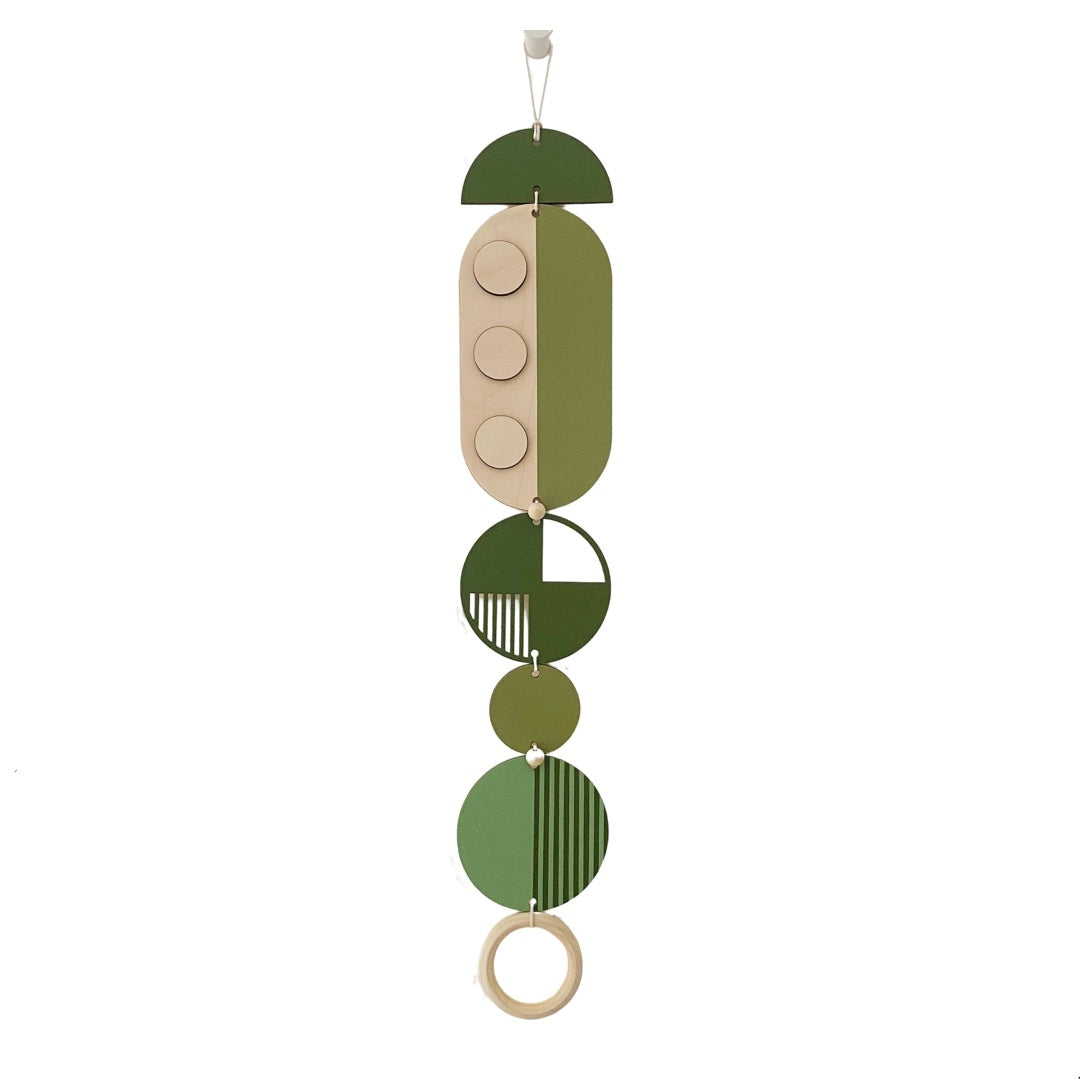Greens Geometric Slim Wall Hanging