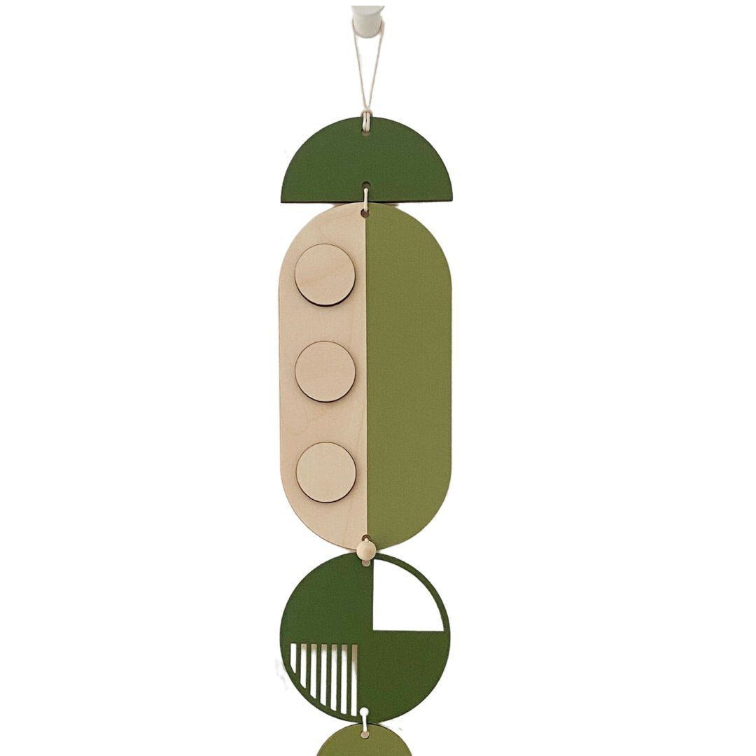 Greens Geometric Slim Wall Hanging