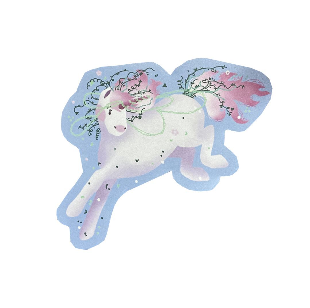 Floral Unicorn Sticker