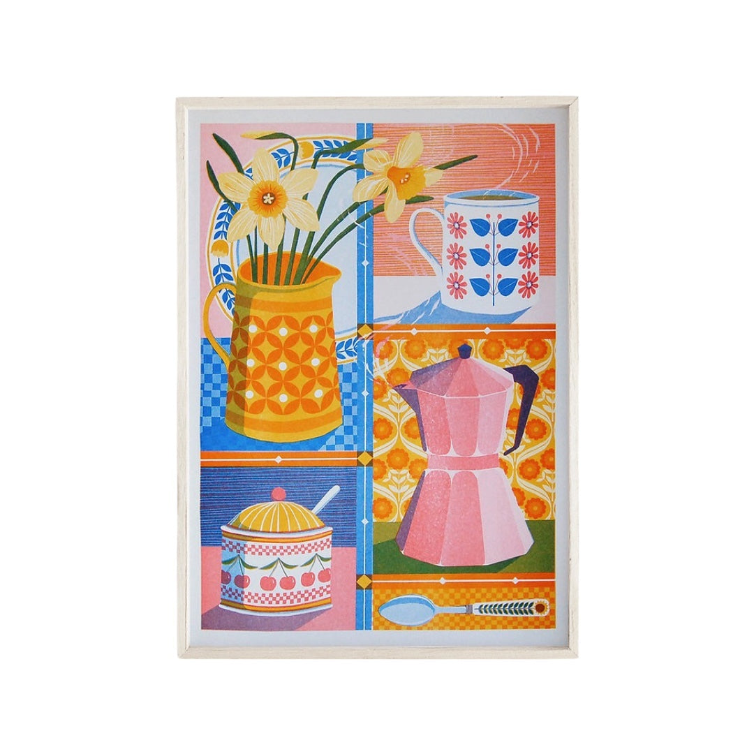 Coffee and Daffodils Print