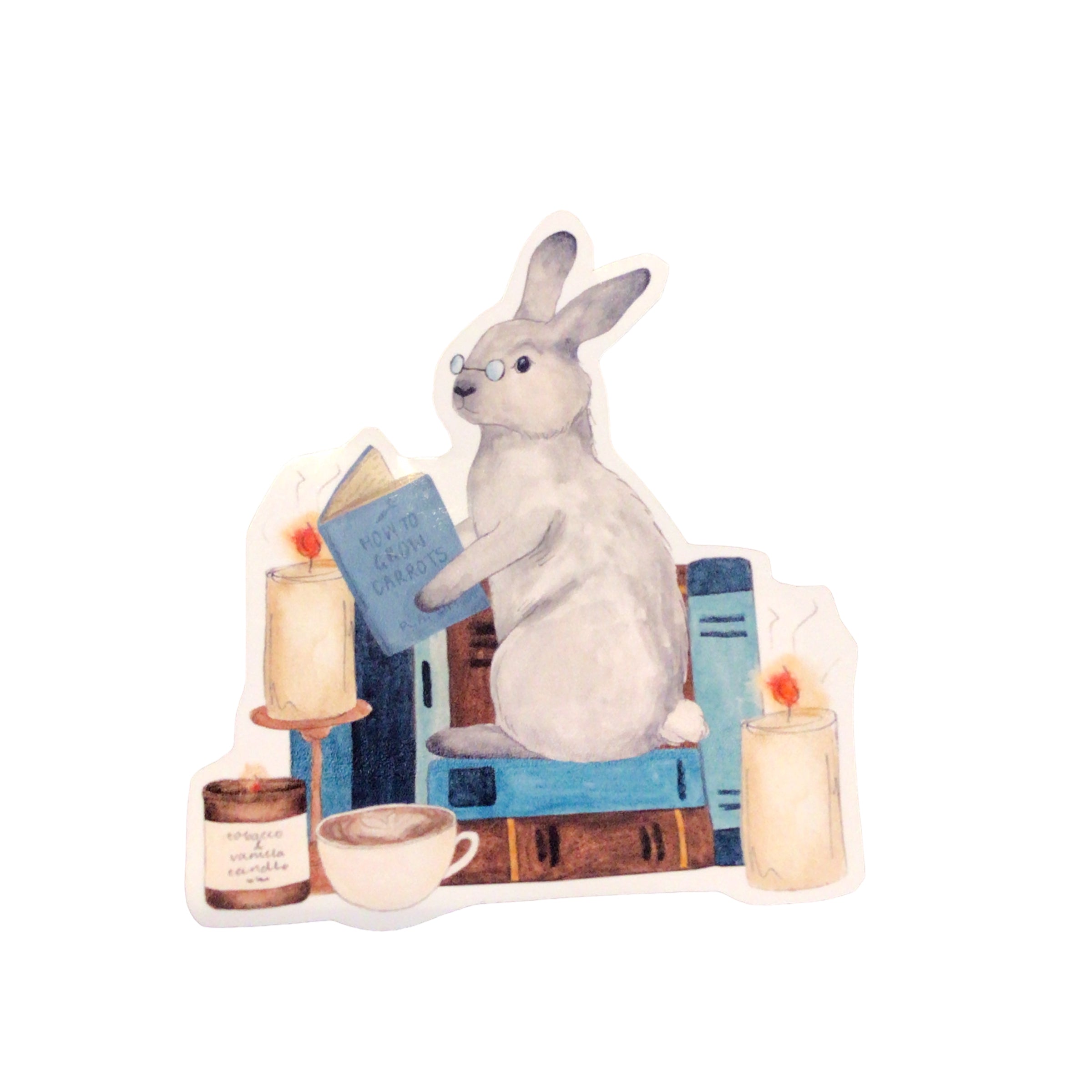 Bunny Reading Sticker