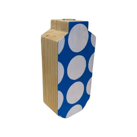 Angular Wooden Vase Large Dots