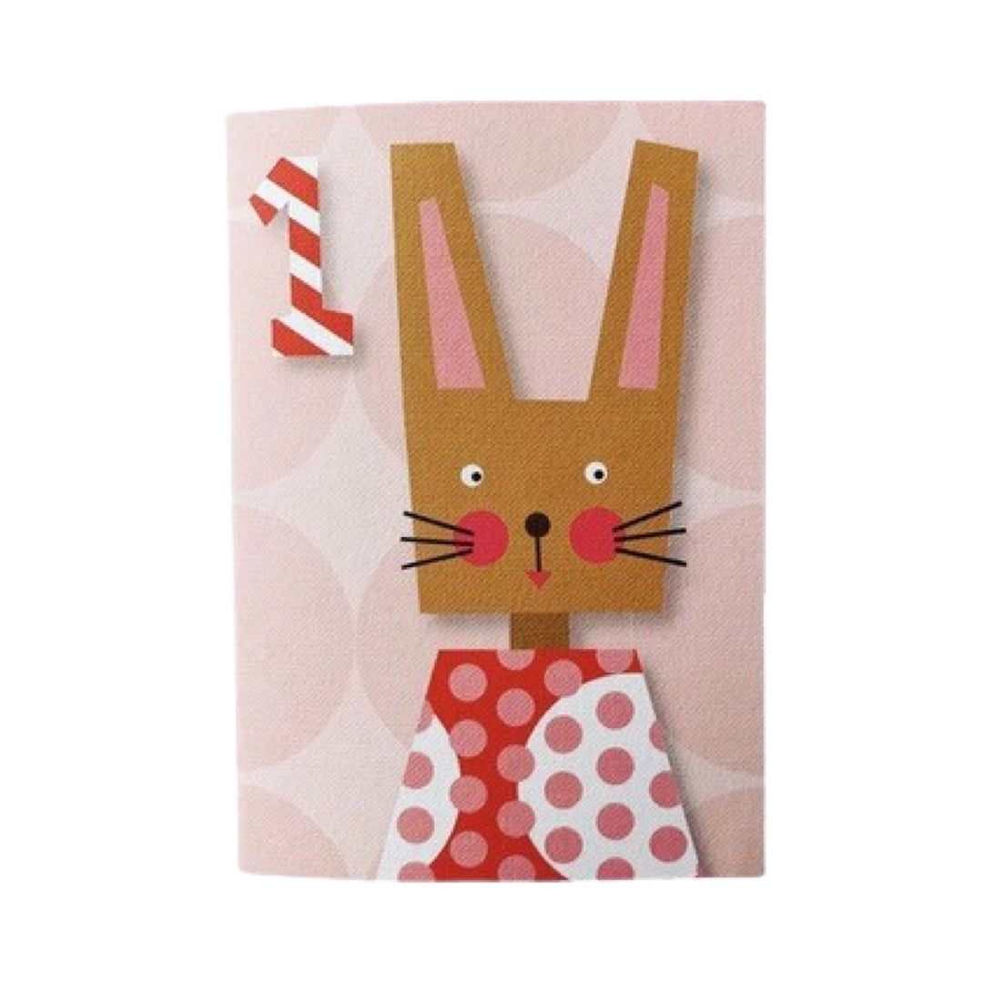 1st Birthday Card Bunny