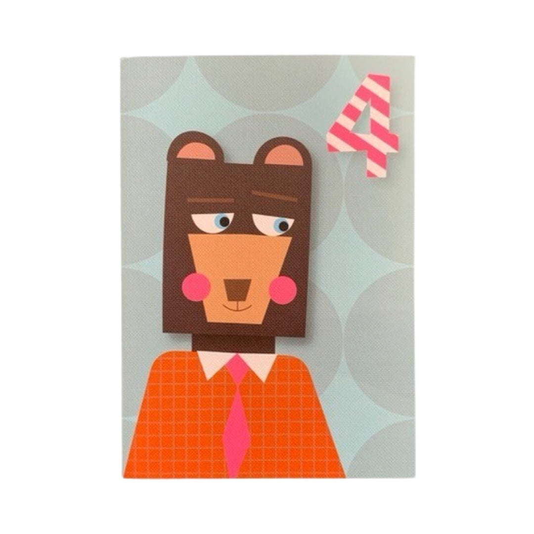 4th Birthday Card Bear