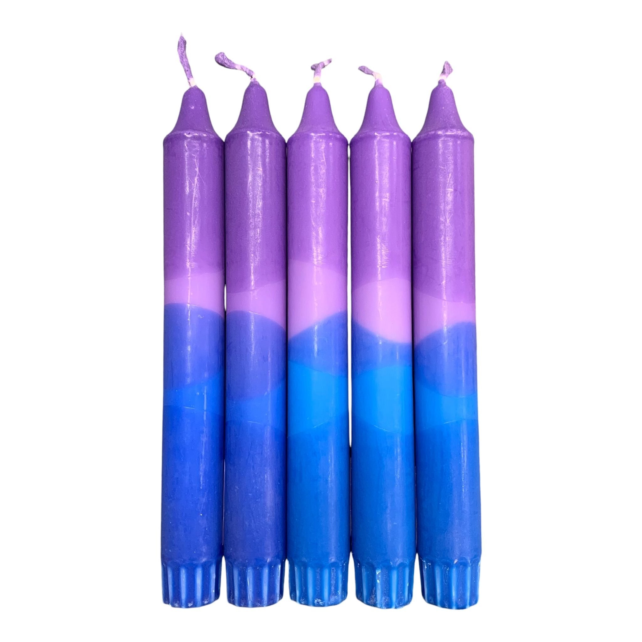 Blue and Purple Handmade Dinner Candle