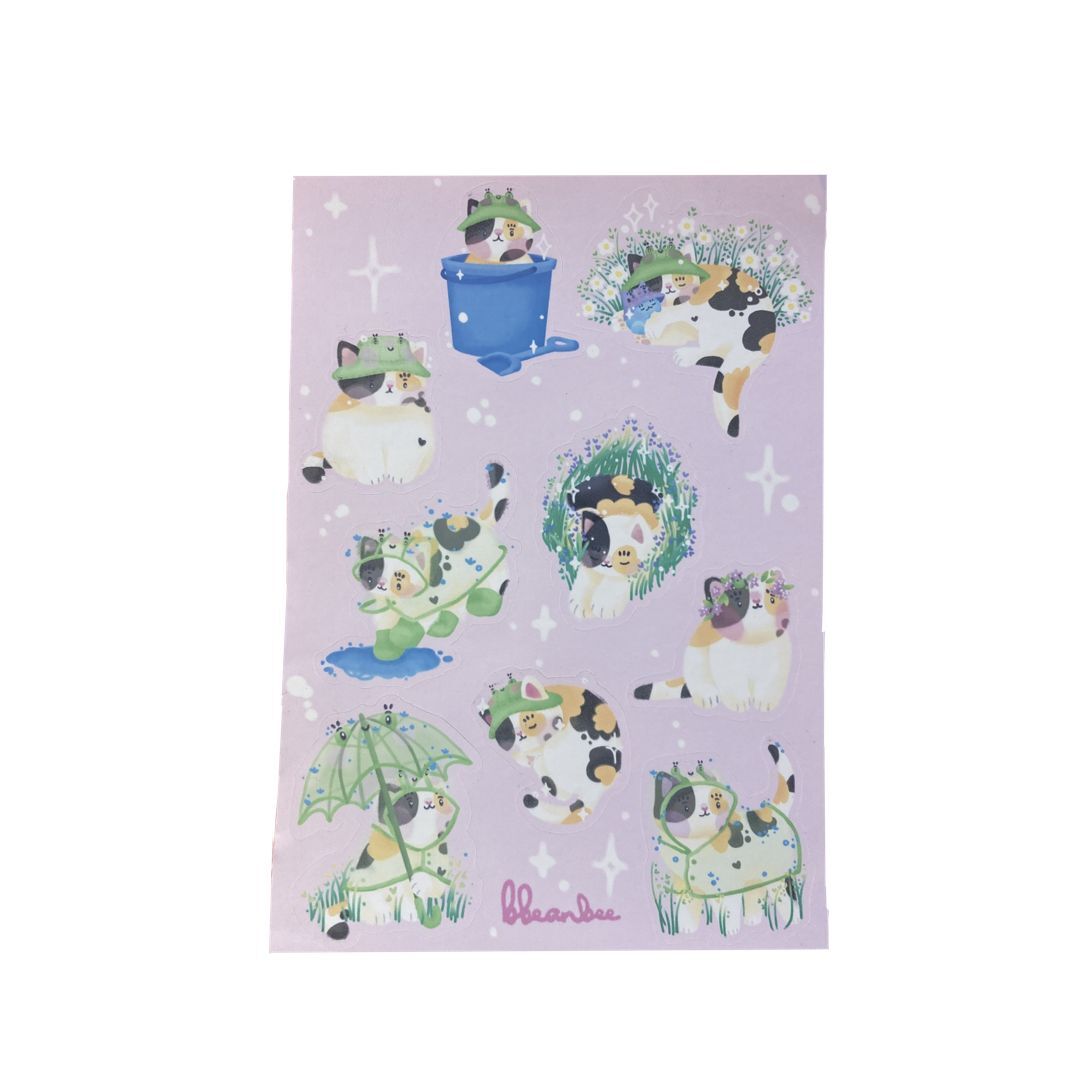 Bucket Cat Sticker Sheet