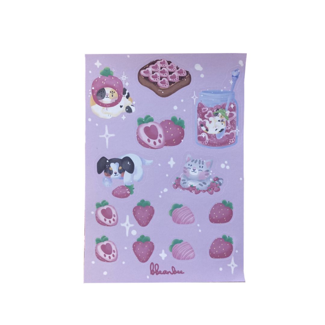 Pawberry Strawberry Vinyl Sticker Sheet
