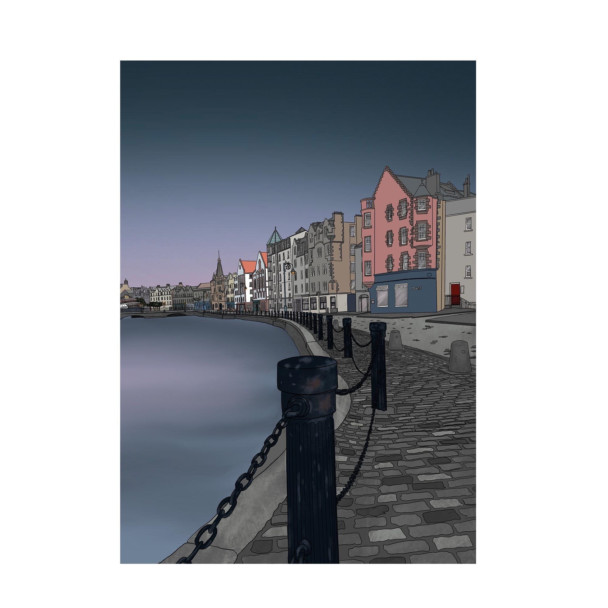 Leith Shore Edinburgh Sunset Print