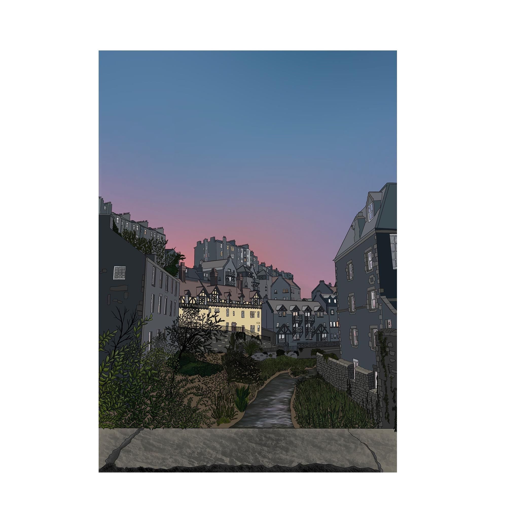 Dean Village Edinburgh Sunset Print