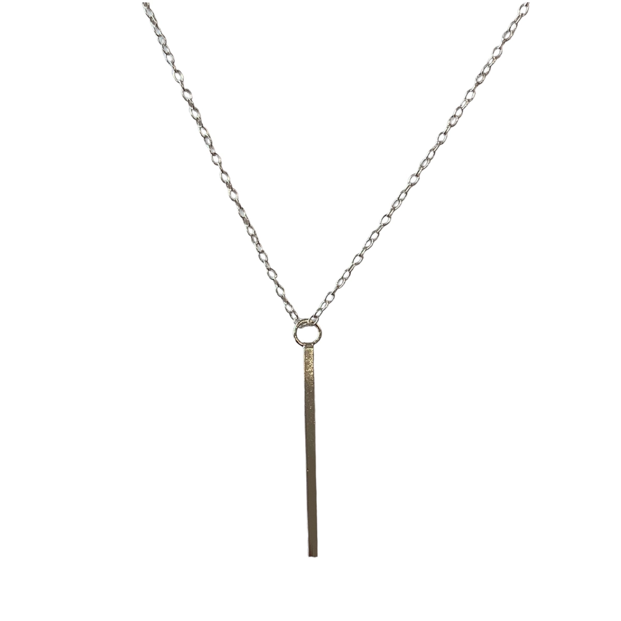 Vertical Bar Silver Necklace