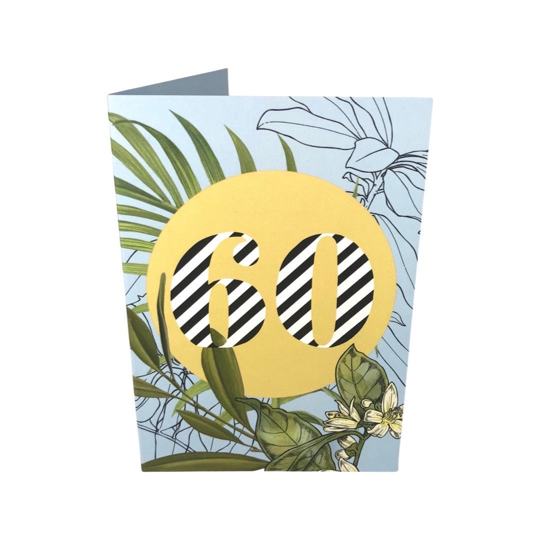 60th Birthday Card Botanical