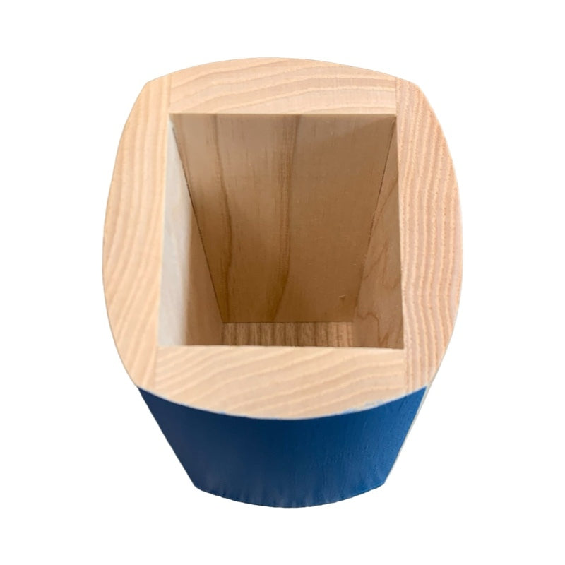 Blue Penny Wooden Pencil Pot