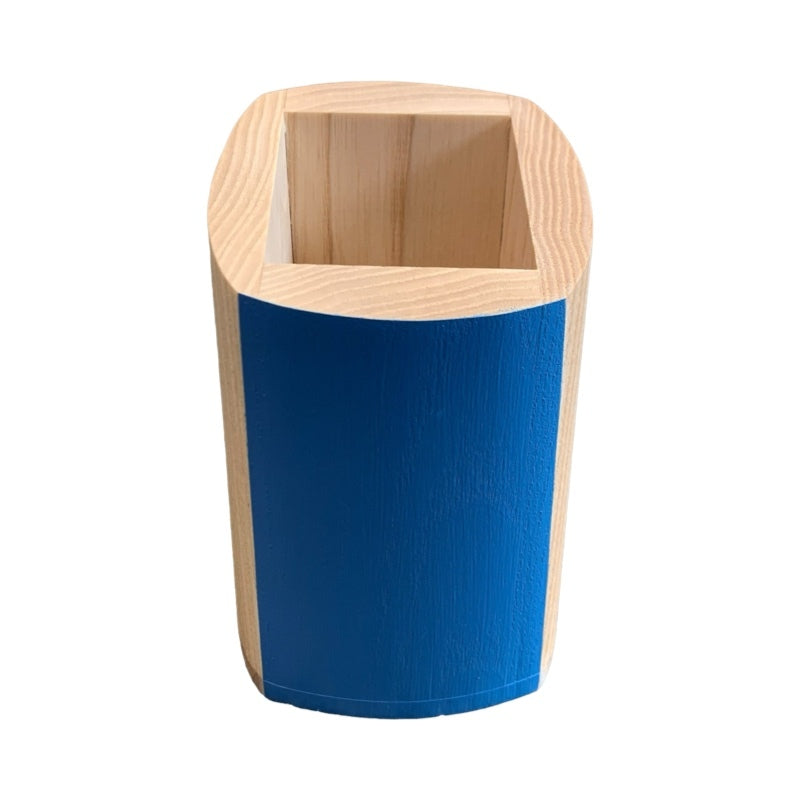 Blue Penny Wooden Pencil Pot