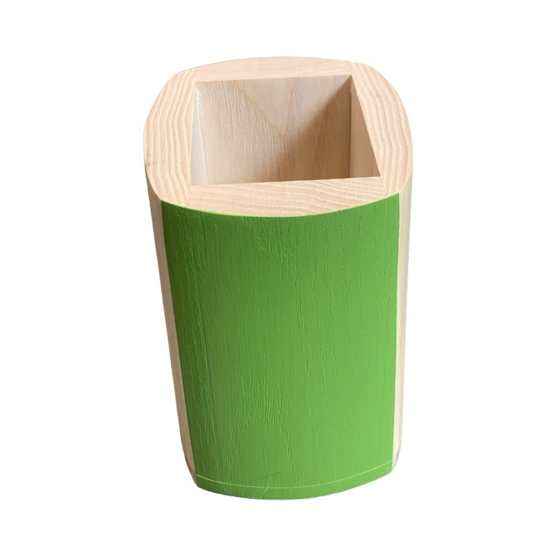 Green Penny Wooden Pencil Pot