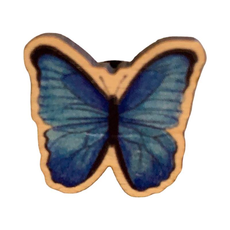 Butterfly Mini Wooden Pin Badge
