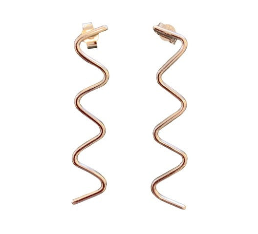 Zig Zag Silver Stud Earrings