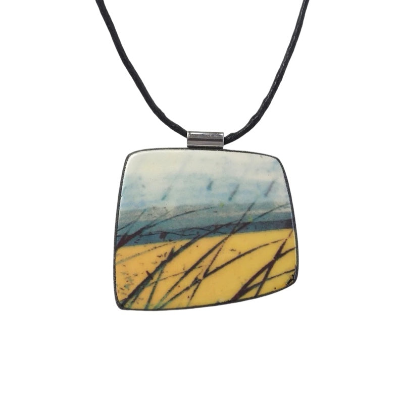 Skyline Square Porcelain Pendant Necklace
