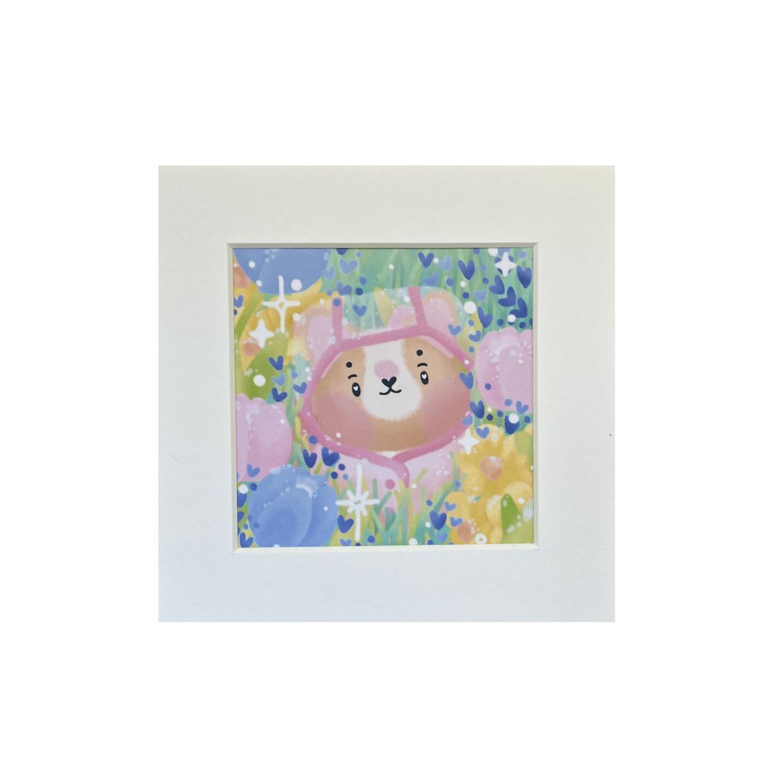 Raincoat Corgi Mini Mounted Print