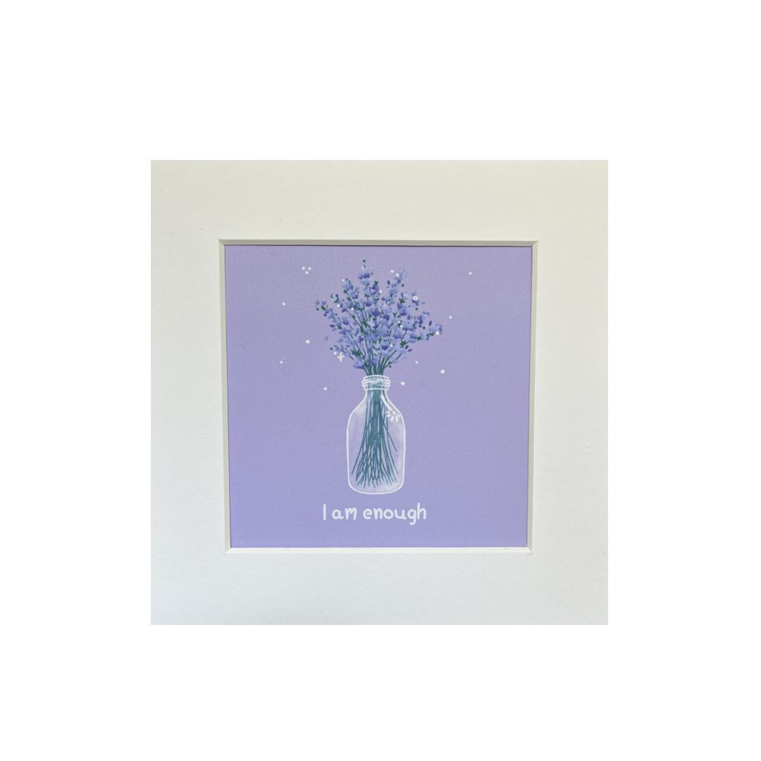 I Am Enough Lavender Mini Mounted Print