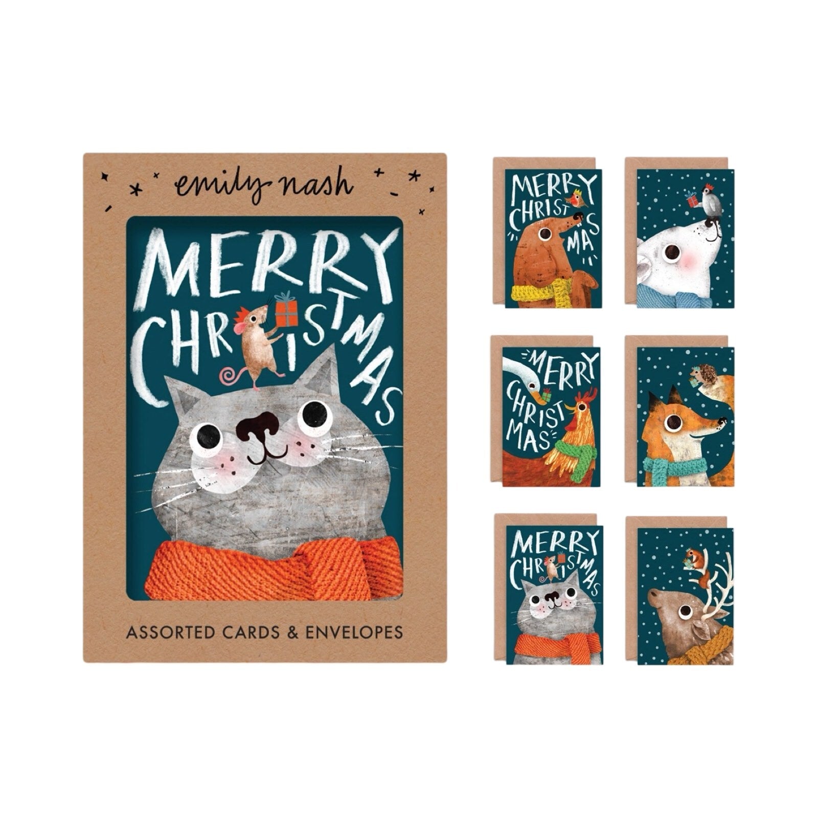Christmas Animals Card 6 Pack