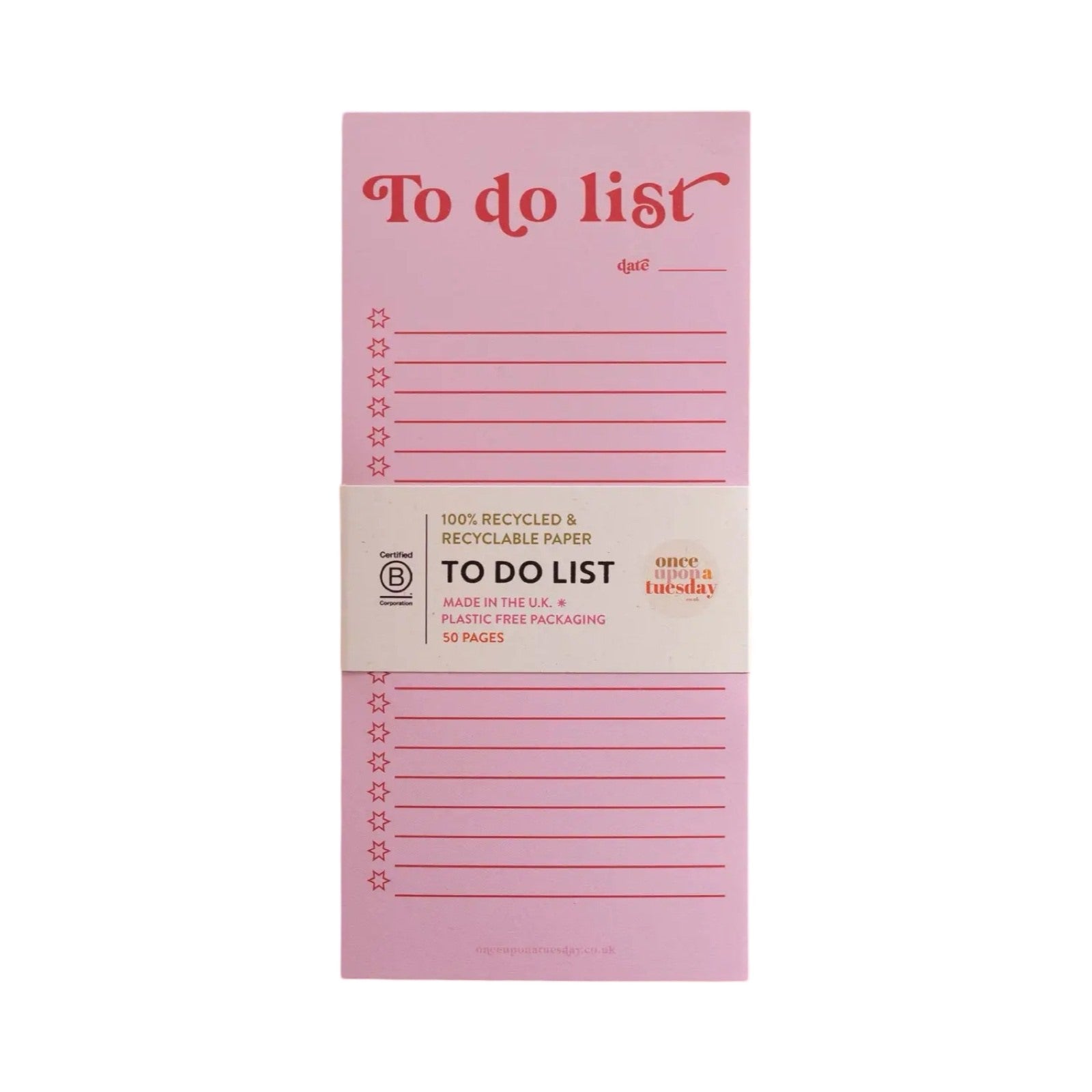 To Do List Pad Pink and Red