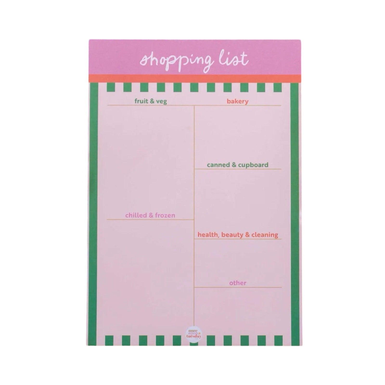 Weekly Shopping List Pad Cabana Stripe