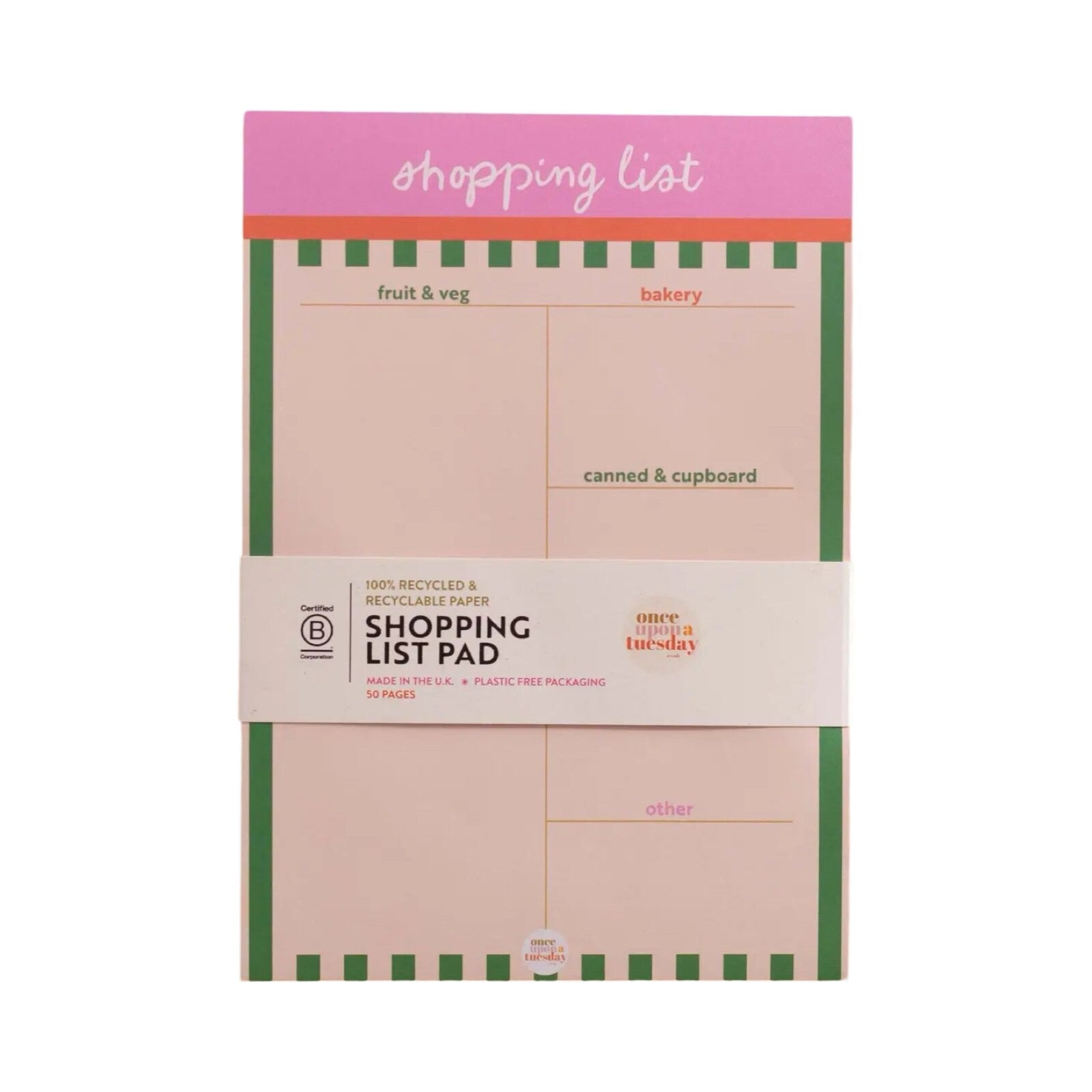 Weekly Shopping List Pad Cabana Stripe