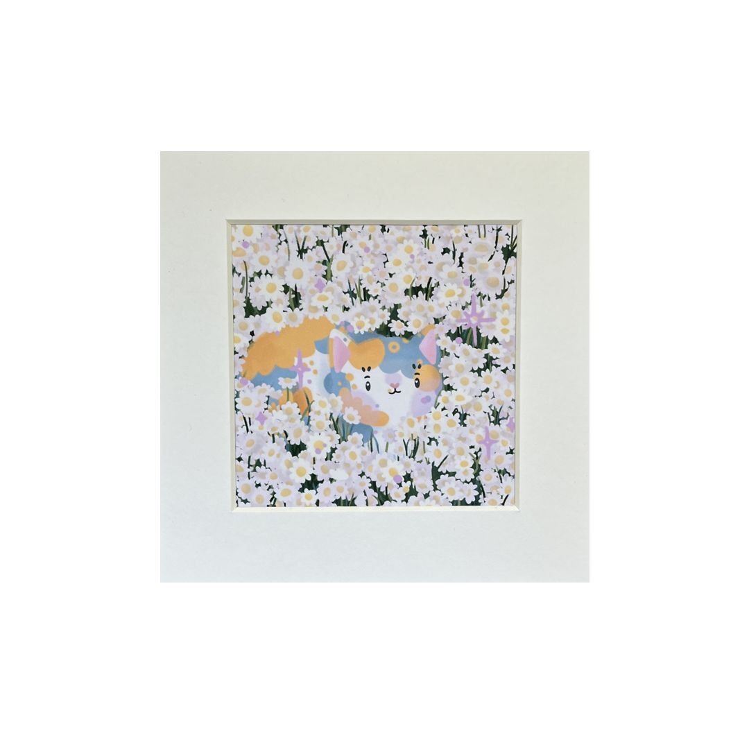 Camomile Cat Mini Mounted Print