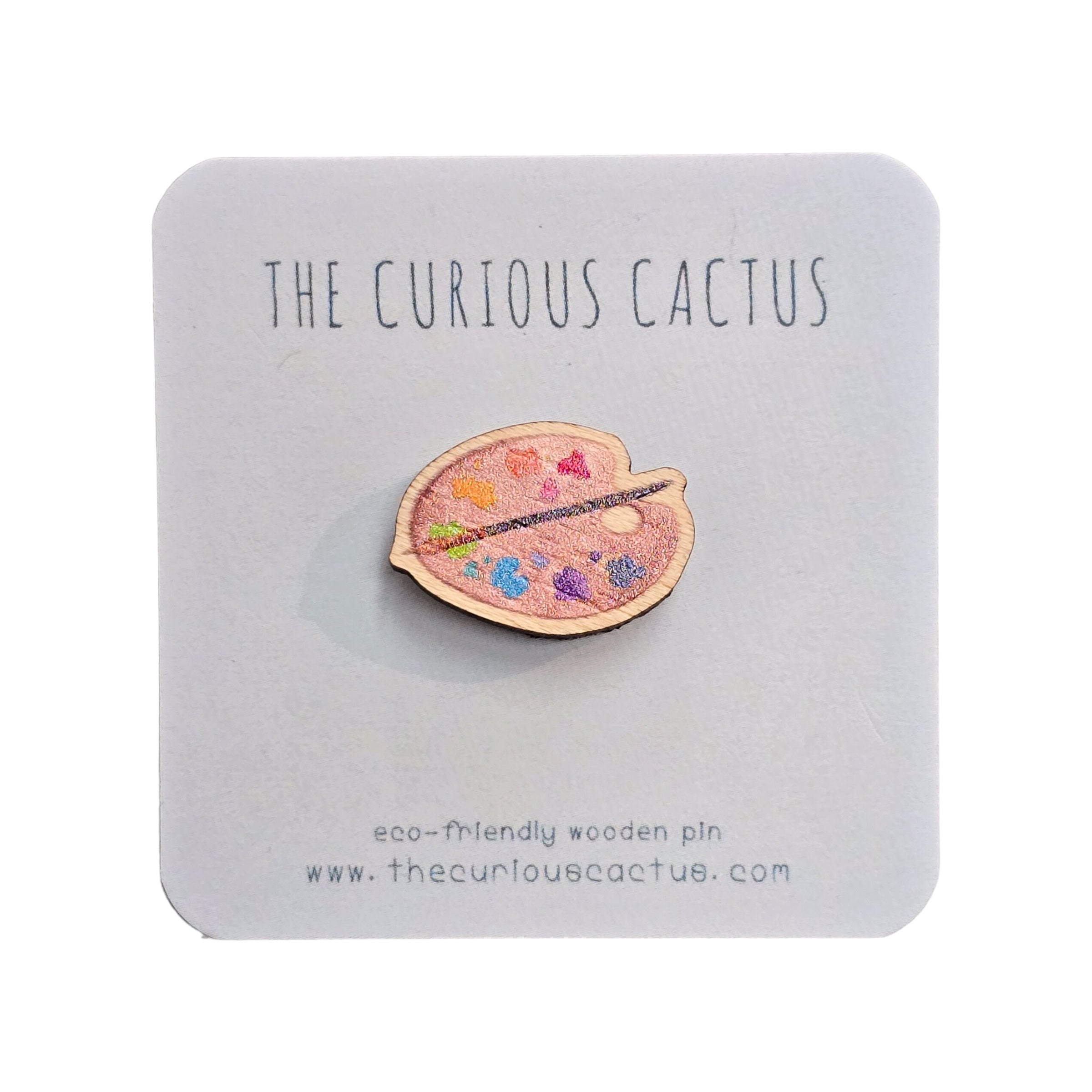 Art Palette Mini Wooden Pin Badge