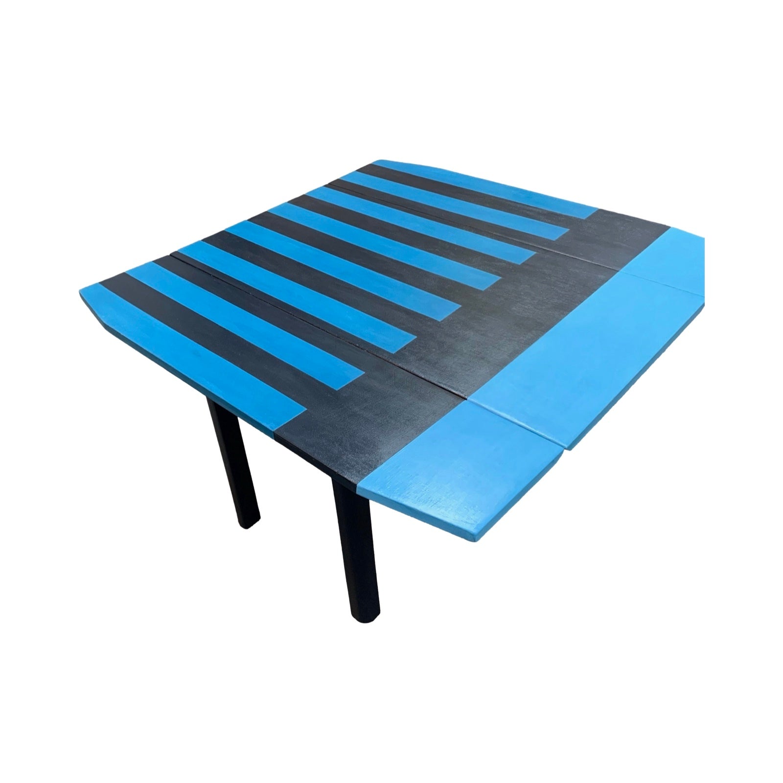 Upcycled Coffee Table in Sky Blue and Black