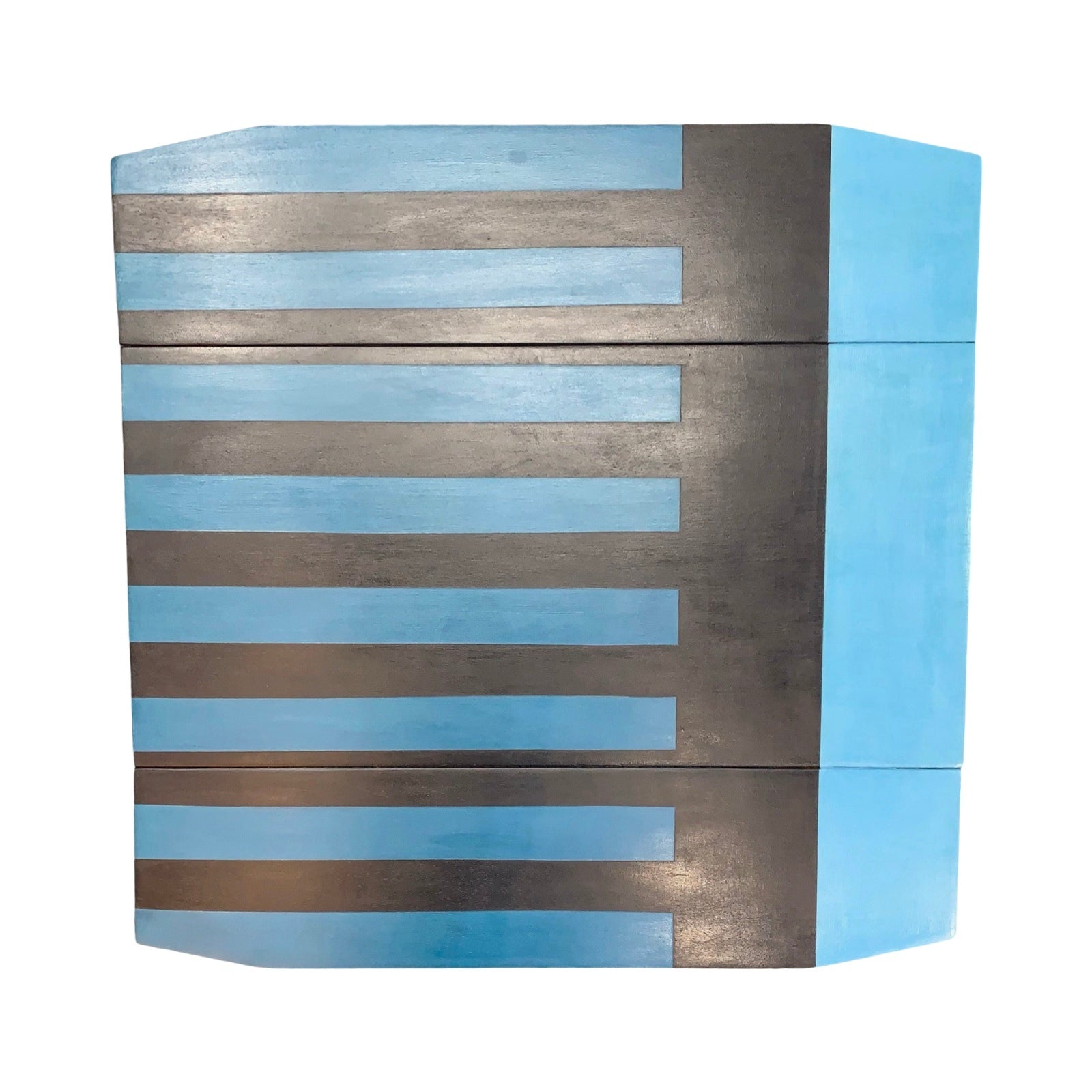 Upcycled Coffee Table in Sky Blue and Black
