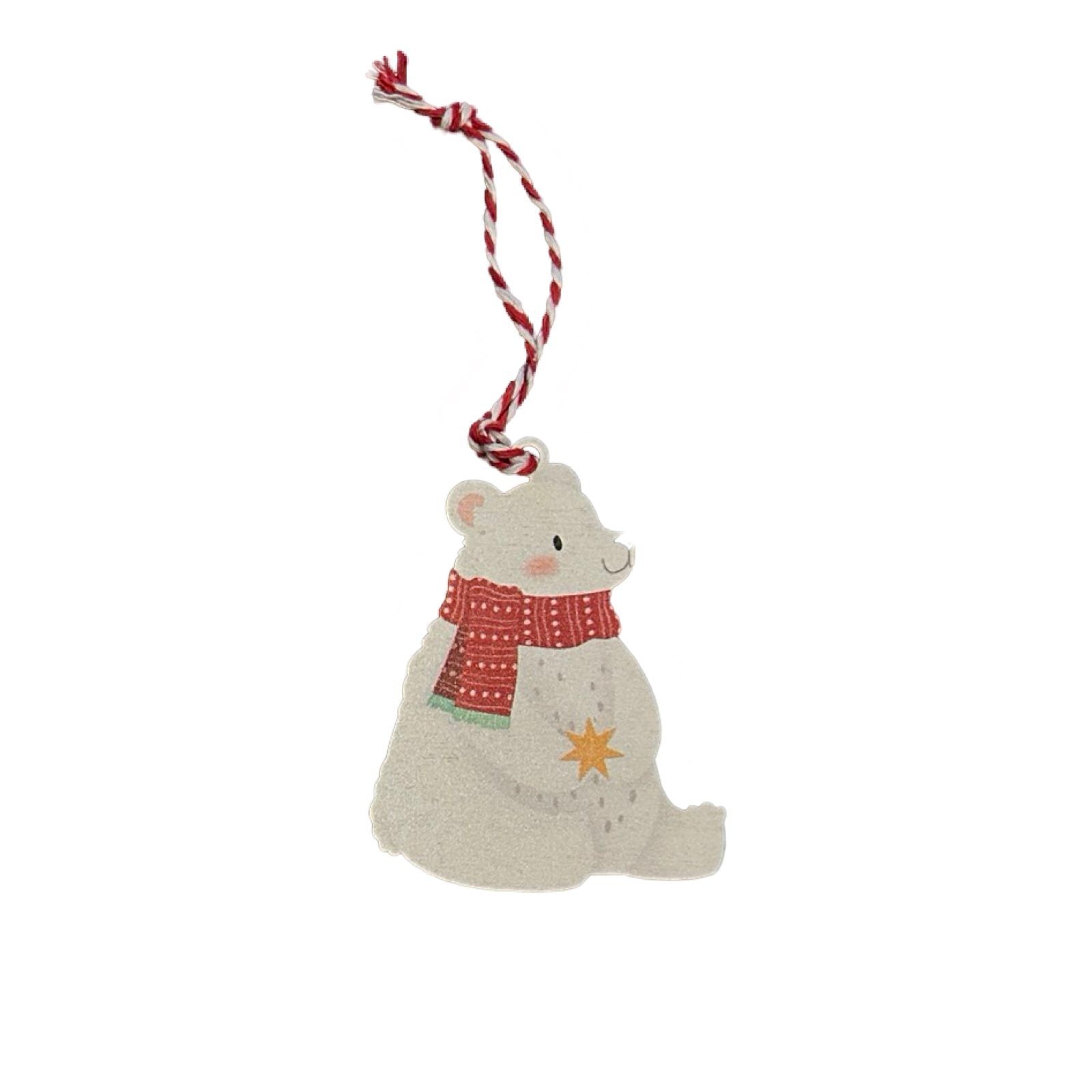 Winter Polar Bear Wooden Christmas Decoration