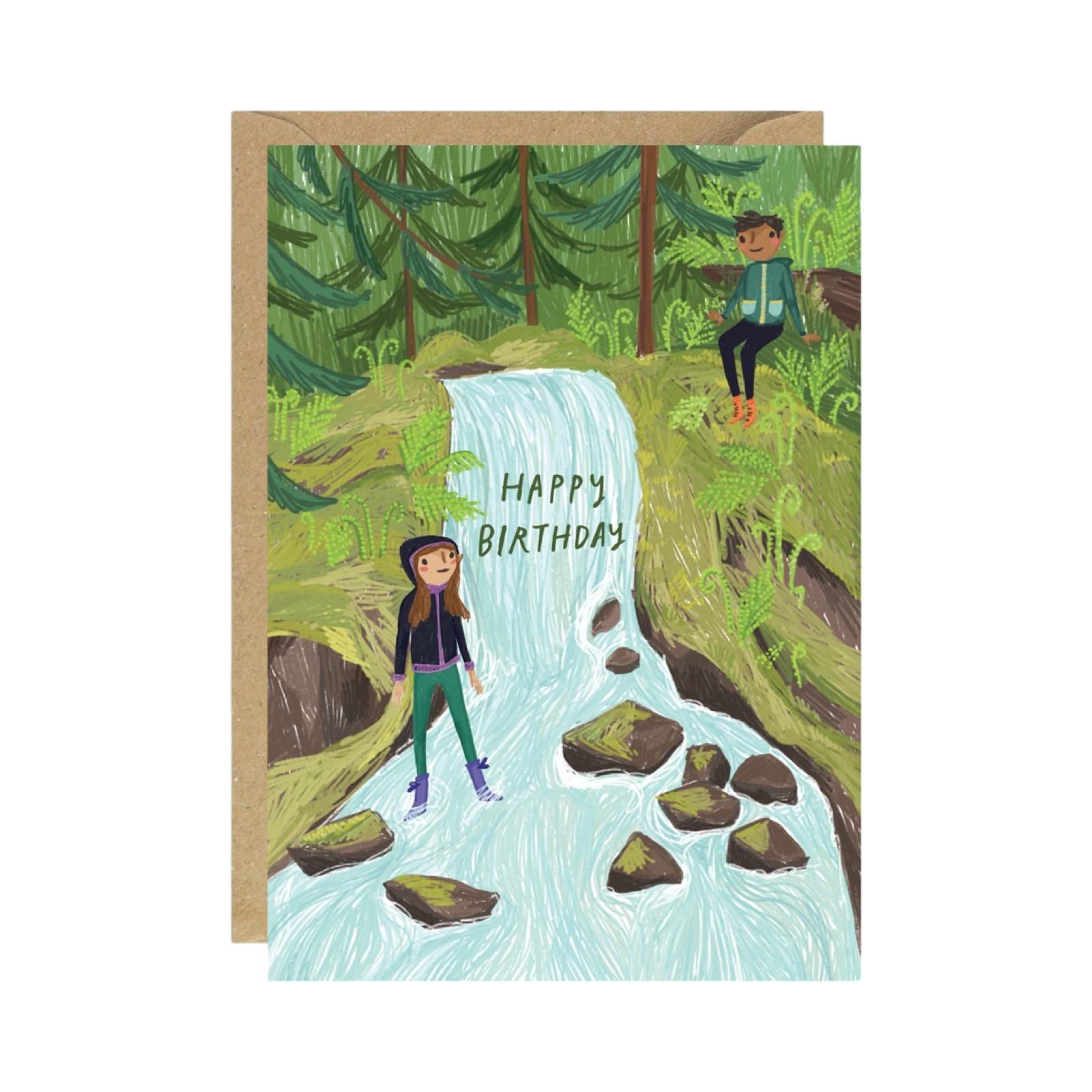 Waterfall Happy Birthday Card