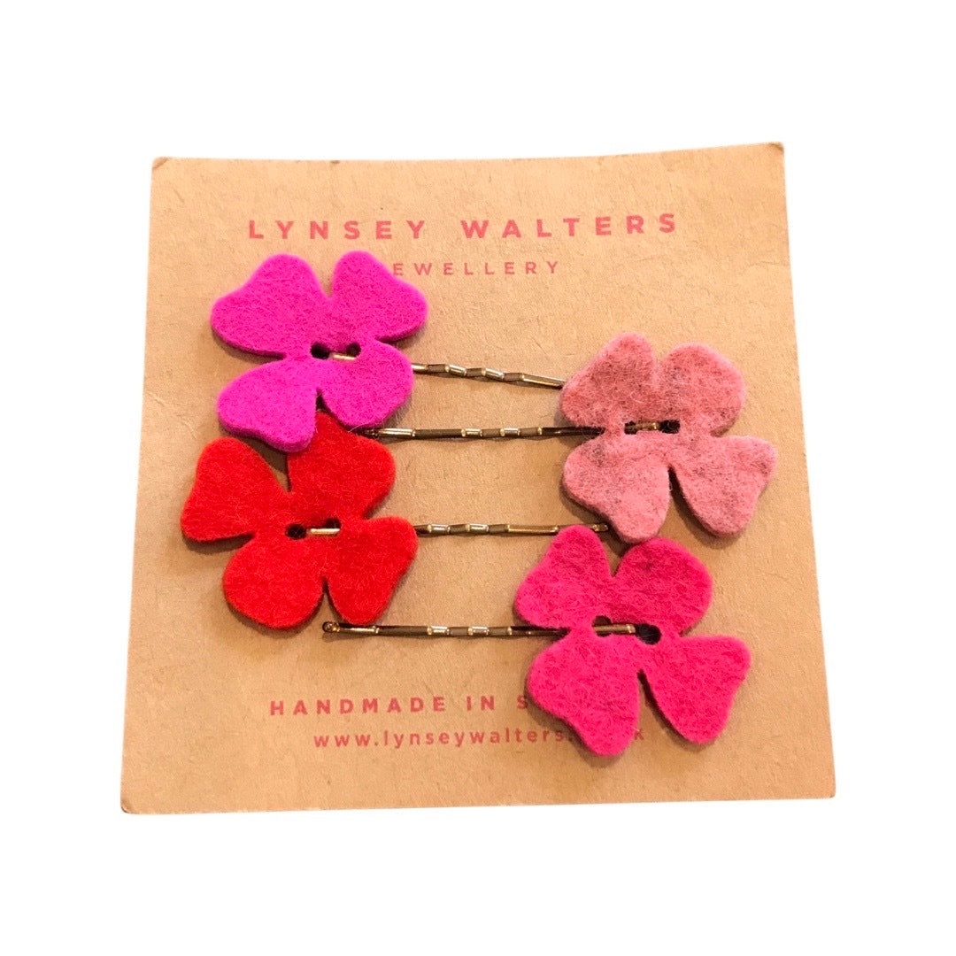 Pink Flower Hair Slides