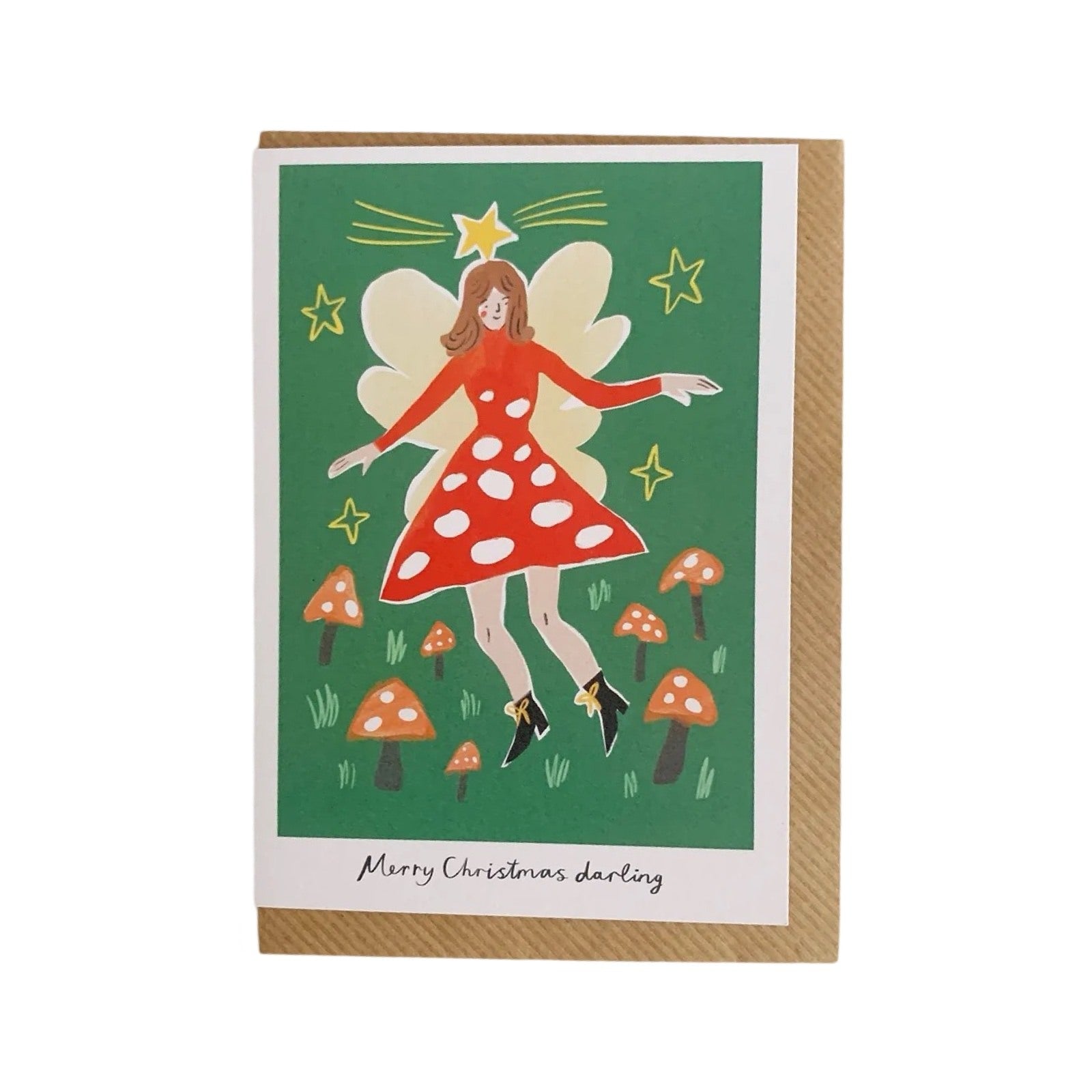 Mushroom Fairy Christmas Card