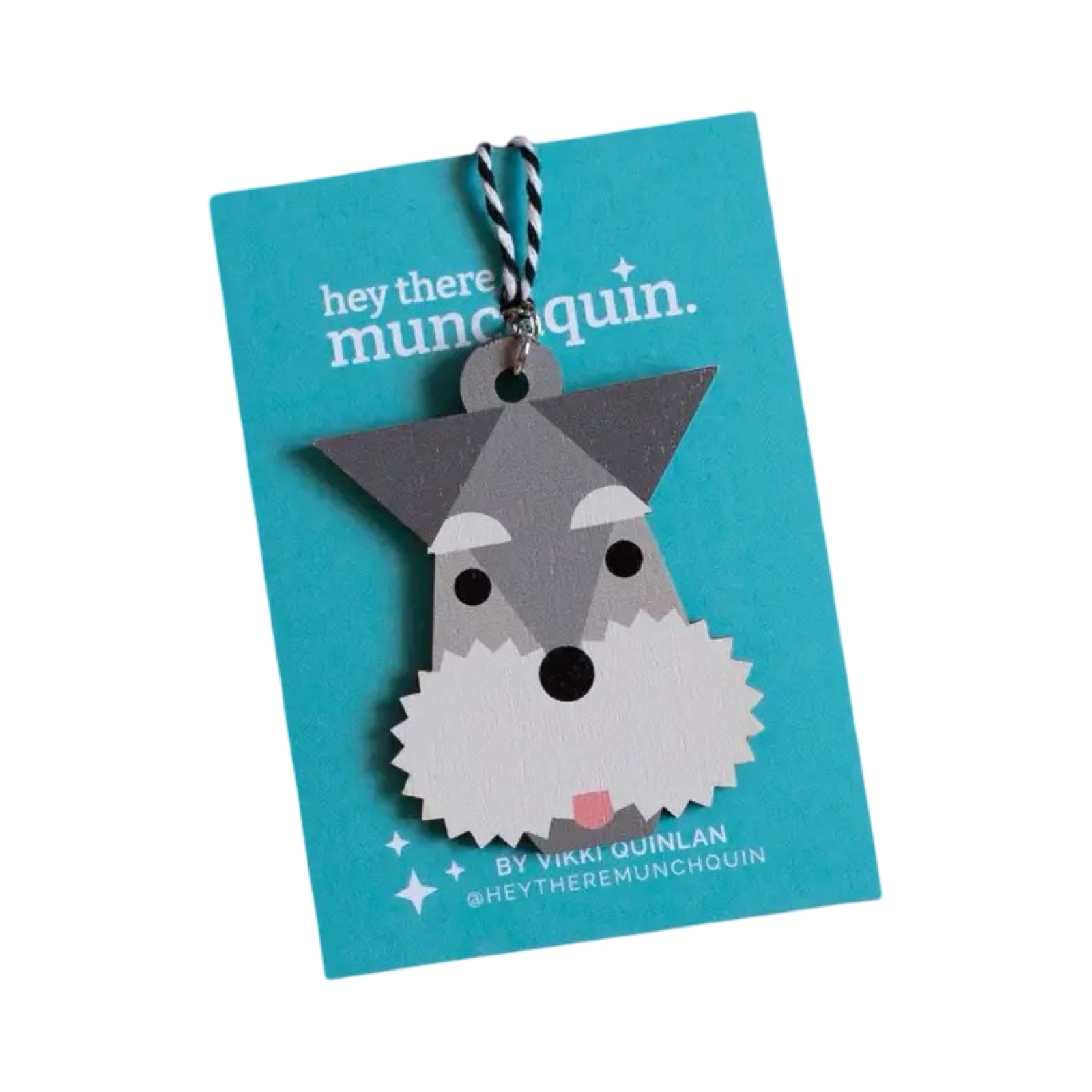 Schnauzer Wooden Decoration / Keyring