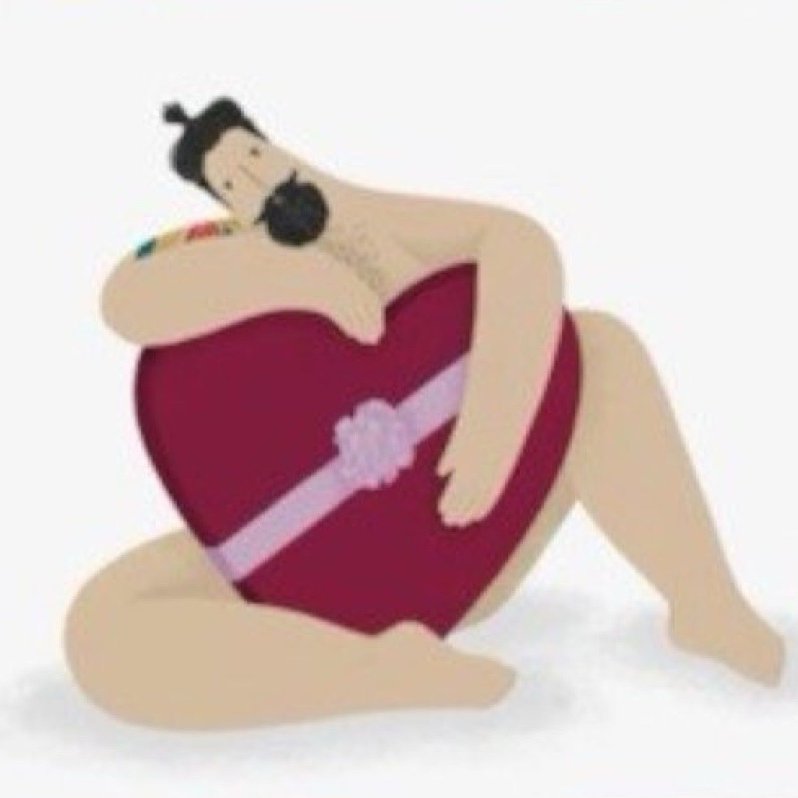 Sexy man heart card close up.