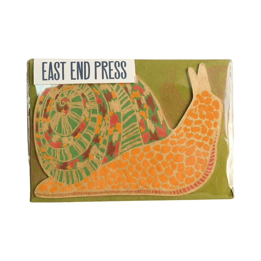 Snail card and envelope in biodegradable cello sleeve.