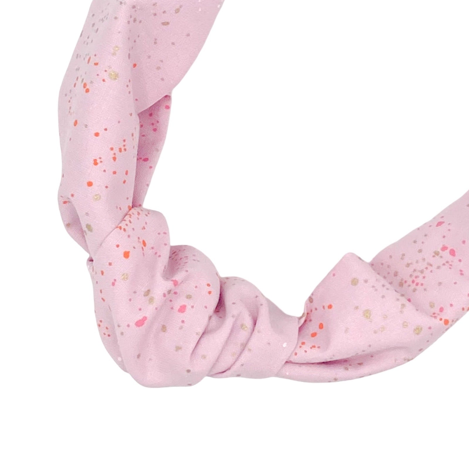 Handmade speckled top knot Alice bands in bold colours with metallic speckles.