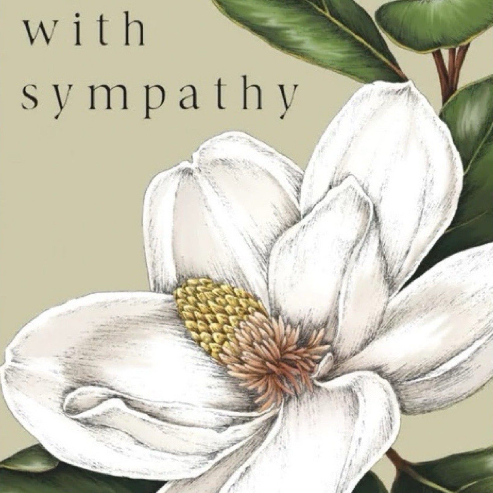 A6 sympathy card featuring a white lily, comes with a grey envelope.