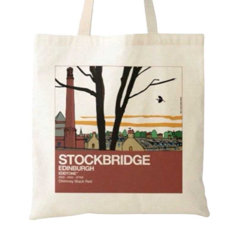 This tote bag features a square design of an illustration of the Stockbridge Colonies. Designed as part of the 'Eddtone' collection. Designed by Eddscape and printed in the UK.