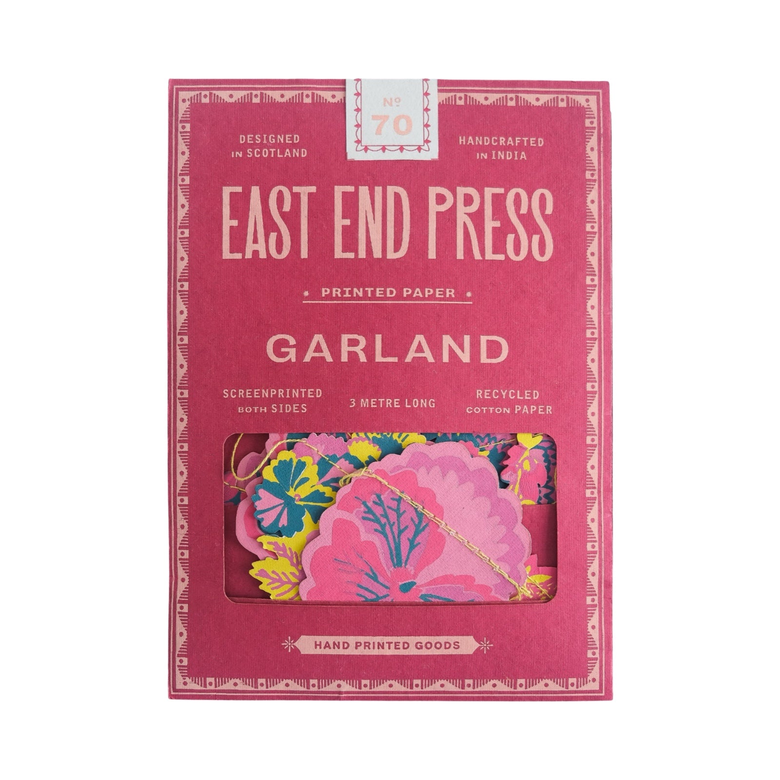 A pink paper packer for a summer garden paper garland.