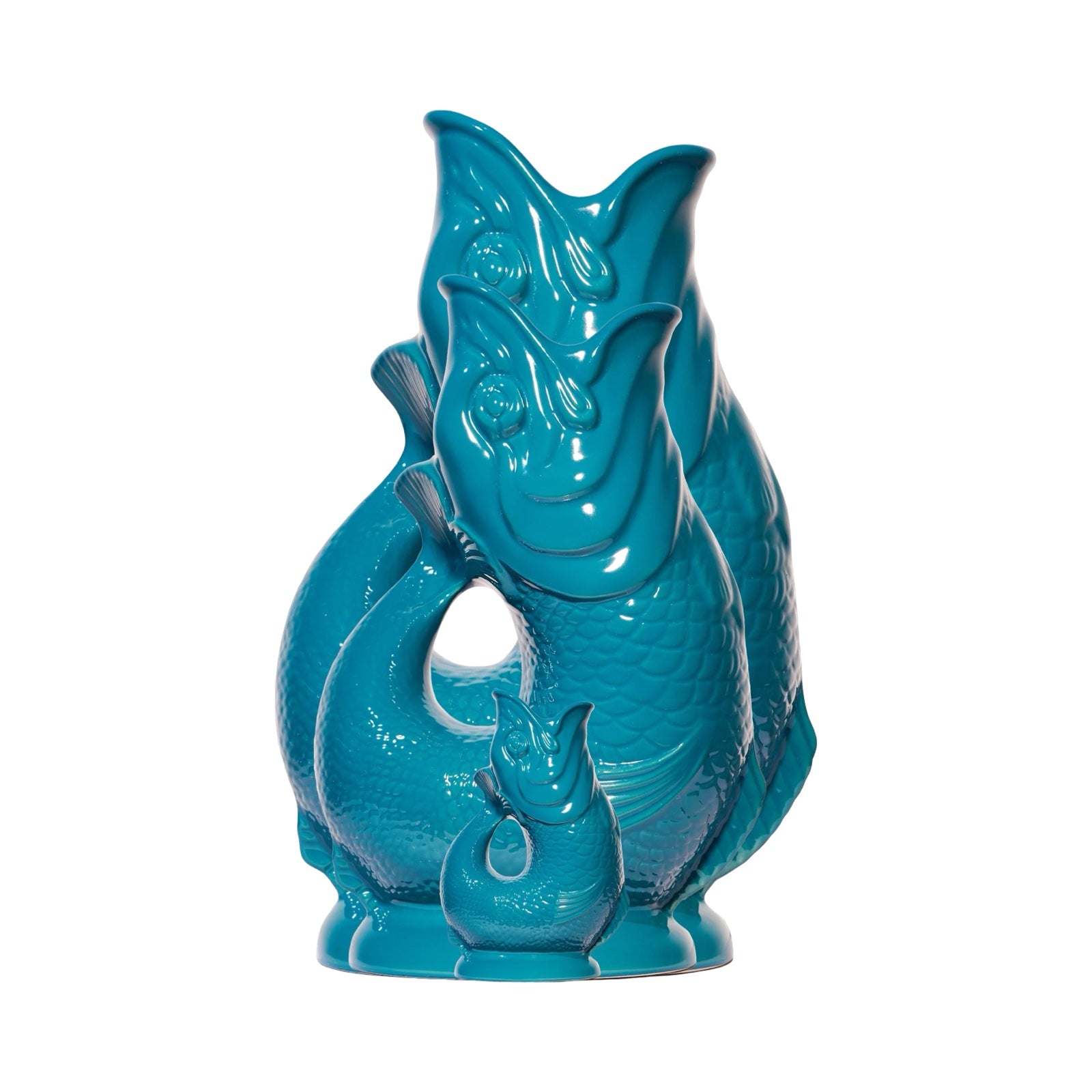 The classic teal fish-shaped Gluggle Jug that makes a gurgling noise as you pour, or you can use it as a retro vase.