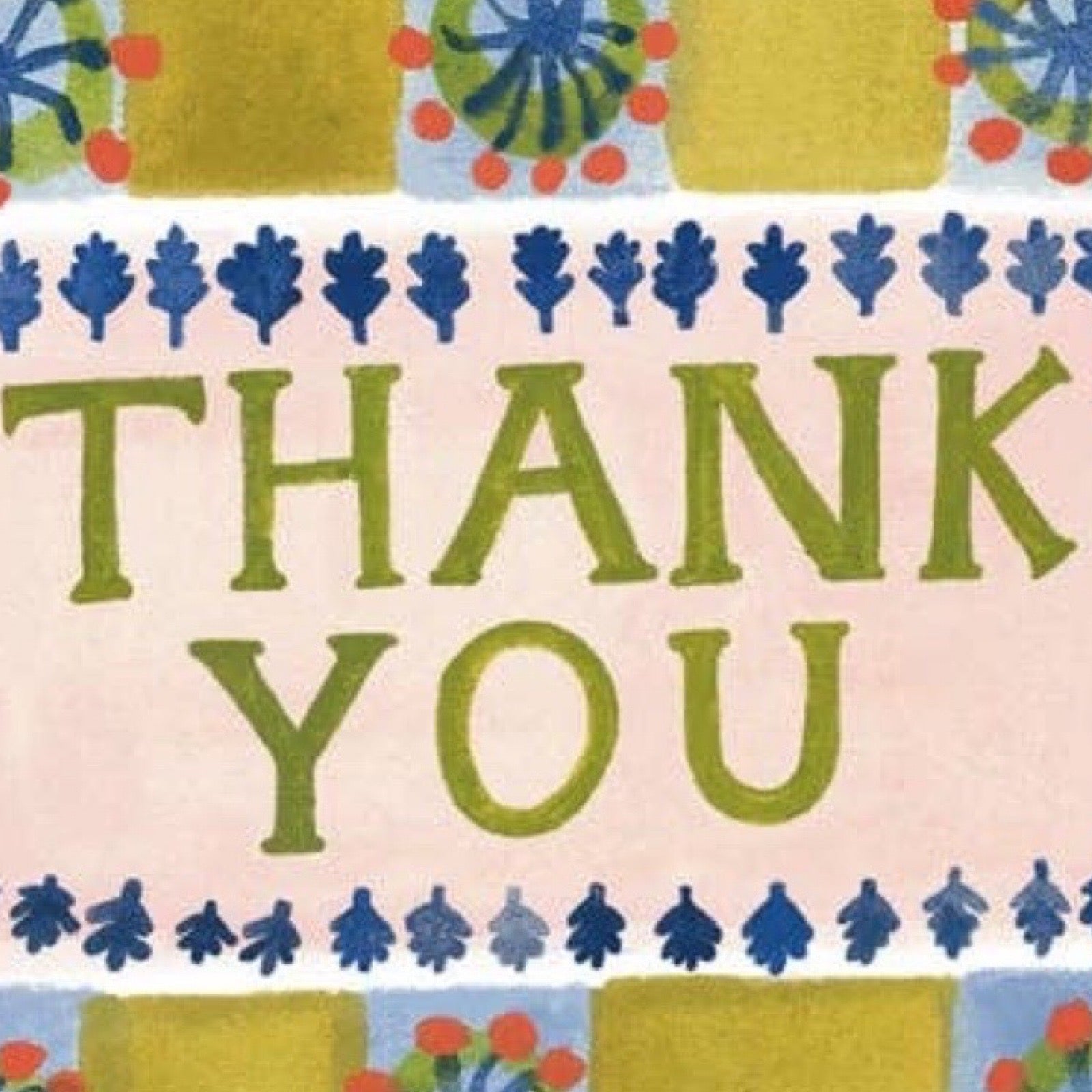 Colorful card with 'THANK YOU' text and decorative elements.
