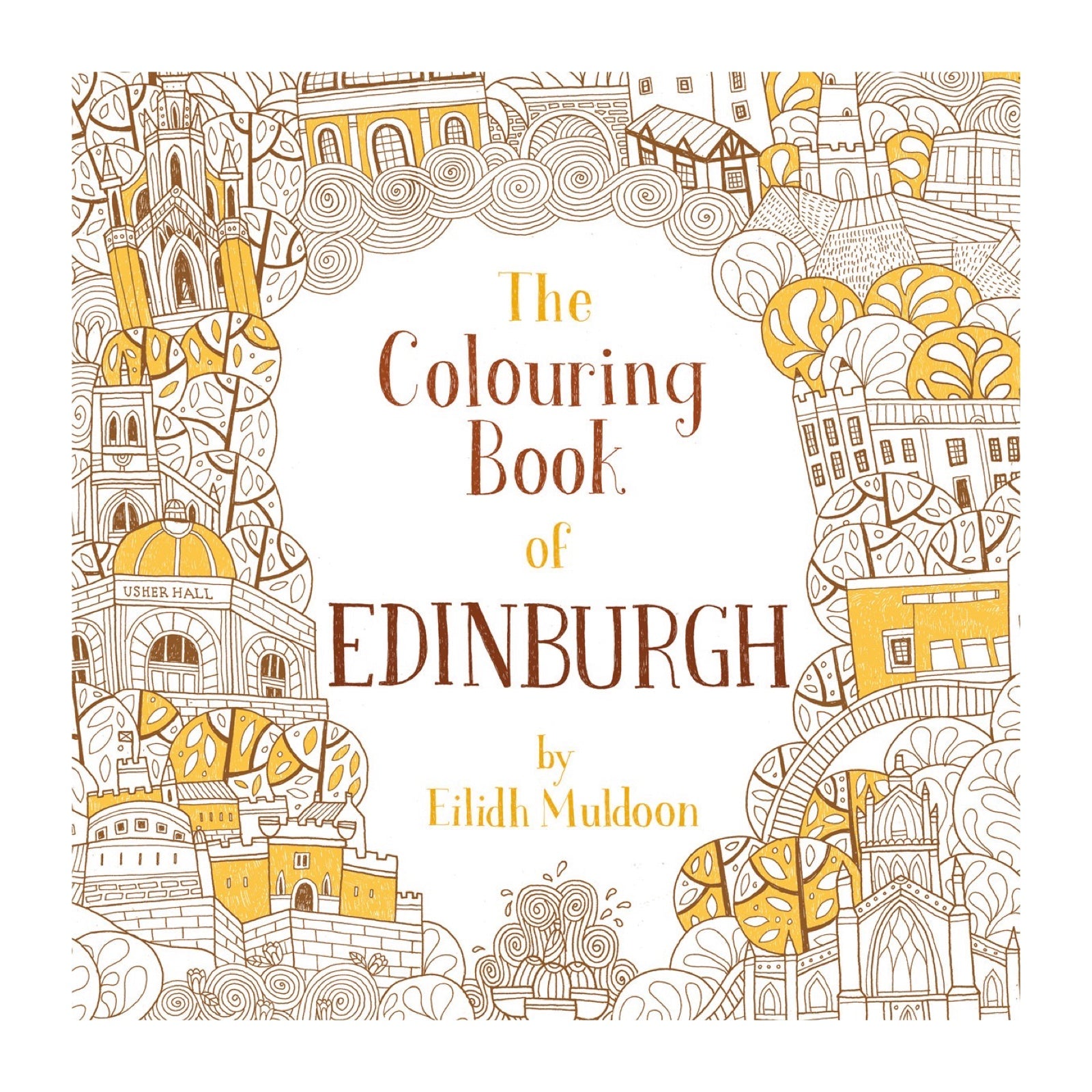 The front cover of the Colouring book of Edinburgh