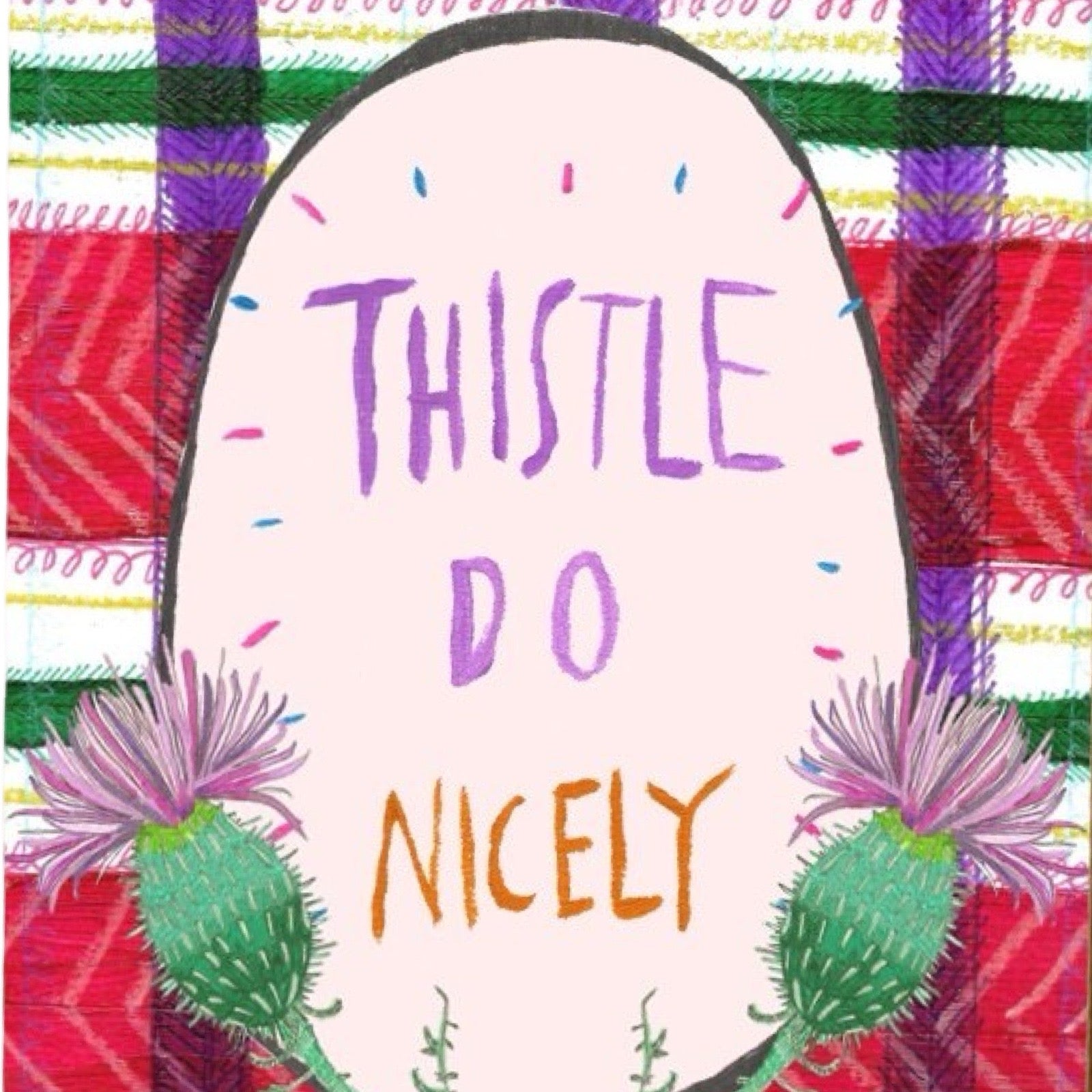 Thistle do nicely card close up.