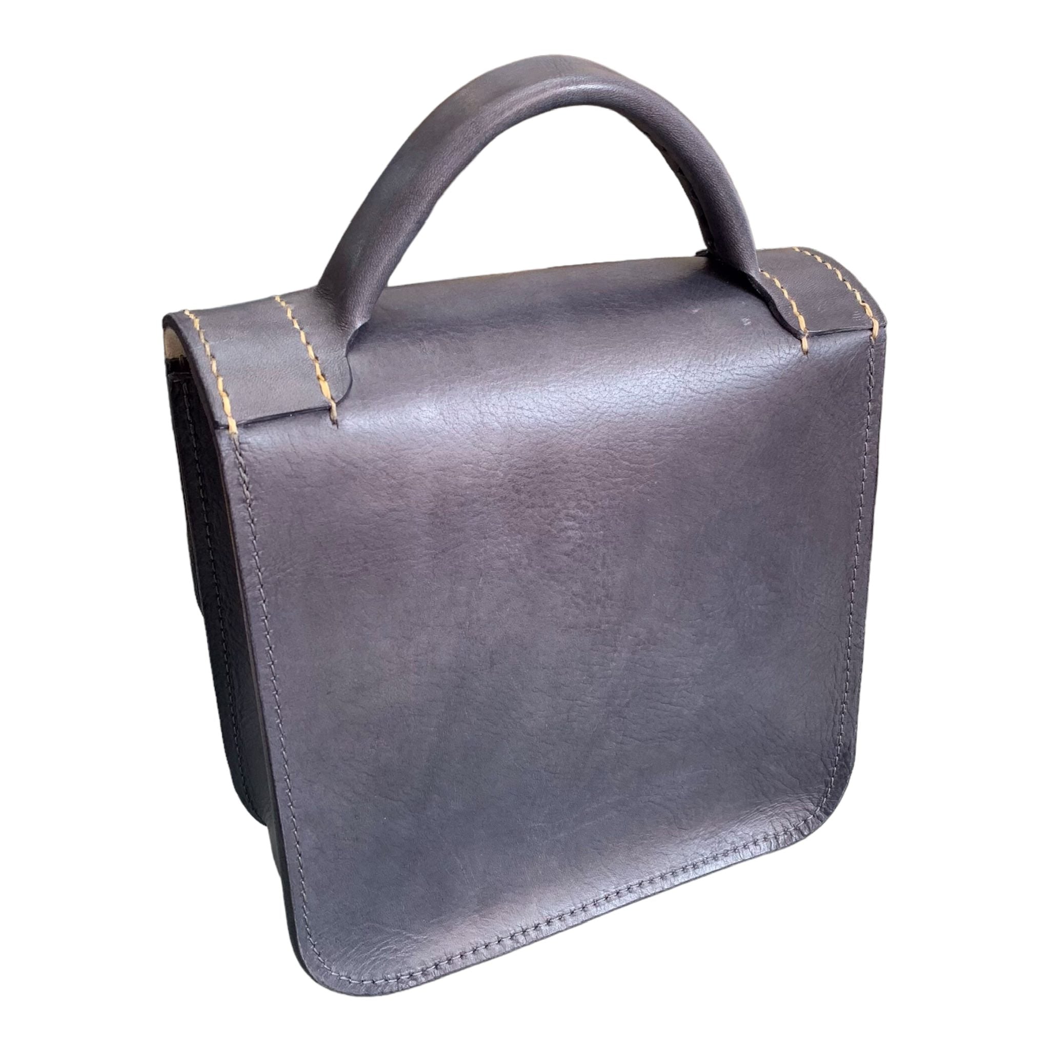 Top Handle Leather Handbag