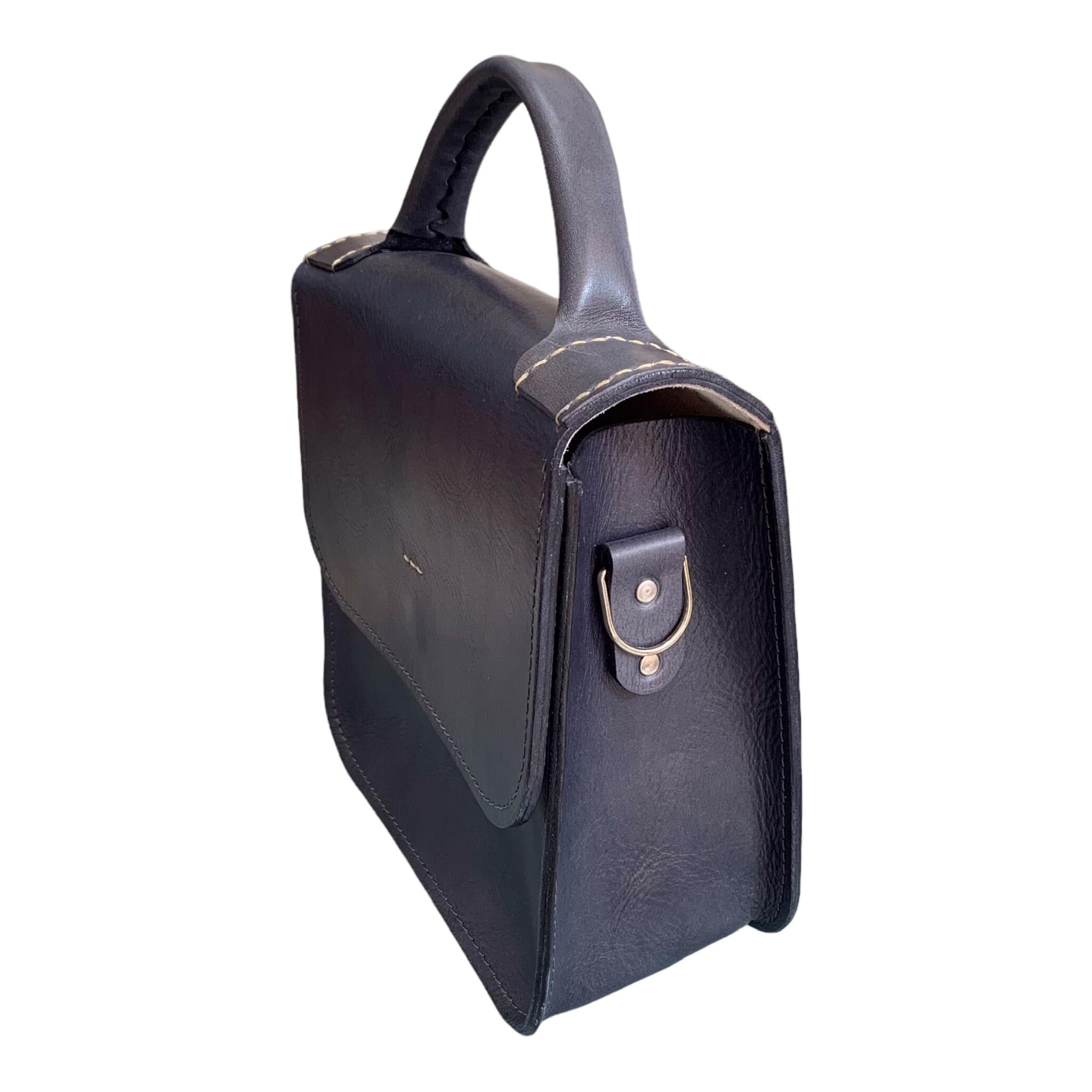Top Handle Leather Handbag