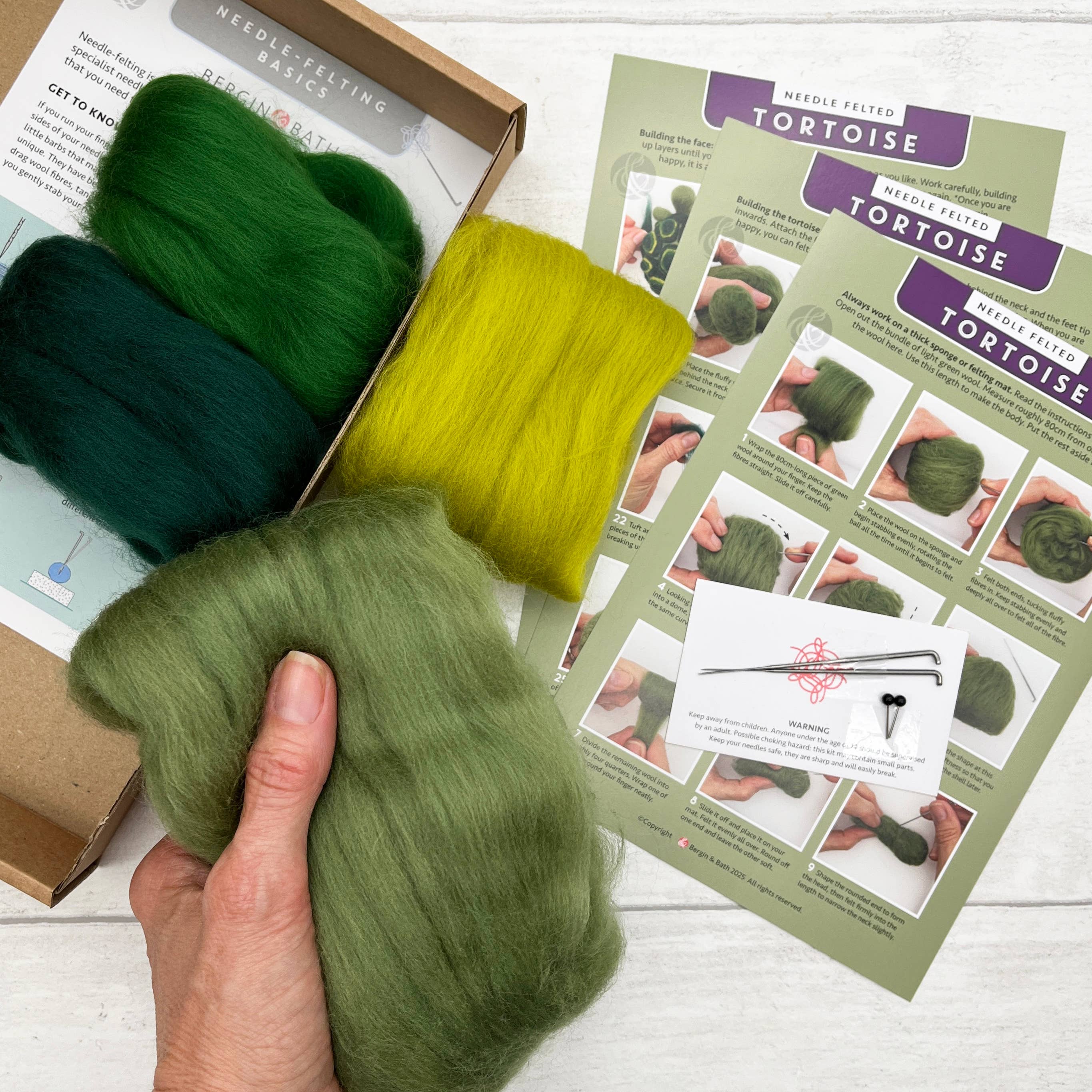 Make a gorgeous tortoise with this needle felting craft kit for adults.